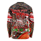 Merry Christmas Dolphins Long Sleeve Shirt Aboriginal Santa Rugby Mascot - Redcliffe