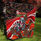 Merry Christmas Dolphins Quilt Aboriginal Santa Rugby Mascot - Redcliffe