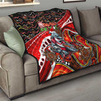 Merry Christmas Dolphins Quilt Aboriginal Santa Rugby Mascot - Redcliffe