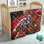 Merry Christmas Dolphins Quilt Aboriginal Santa Rugby Mascot - Redcliffe
