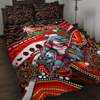 Merry Christmas Dolphins Quilt Bed Set Aboriginal Santa Rugby Mascot - Redcliffe