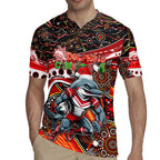 Merry Christmas Dolphins Rugby Jersey Aboriginal Santa Rugby Mascot - Redcliffe