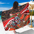 Merry Christmas Dolphins Sarong Aboriginal Santa Rugby Mascot - Redcliffe