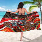 Merry Christmas Dolphins Sarong Aboriginal Santa Rugby Mascot - Redcliffe