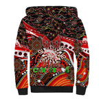 Merry Christmas Dolphins Sherpa Hoodie Aboriginal Santa Rugby Mascot - Redcliffe
