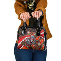 Merry Christmas Dolphins Shoulder Handbag Aboriginal Santa Rugby Mascot - Redcliffe