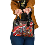 Merry Christmas Dolphins Shoulder Handbag Aboriginal Santa Rugby Mascot - Redcliffe