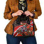 Merry Christmas Dolphins Shoulder Handbag Aboriginal Santa Rugby Mascot - Redcliffe