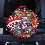 Merry Christmas Dolphins Spare Tire Cover Aboriginal Santa Rugby Mascot - Redcliffe