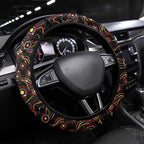 Merry Christmas Dolphins Steering Wheel Cover Aboriginal Santa Rugby Mascot - Redcliffe