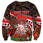 Merry Christmas Dolphins Sweatshirt Aboriginal Santa Rugby Mascot - Redcliffe