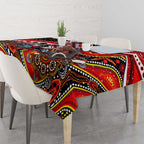 Merry Christmas Dolphins Tablecloth Aboriginal Santa Rugby Mascot - Redcliffe