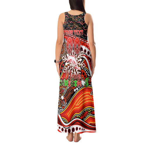 Merry Christmas Dolphins Tank Maxi Dress Aboriginal Santa Rugby Mascot - Redcliffe