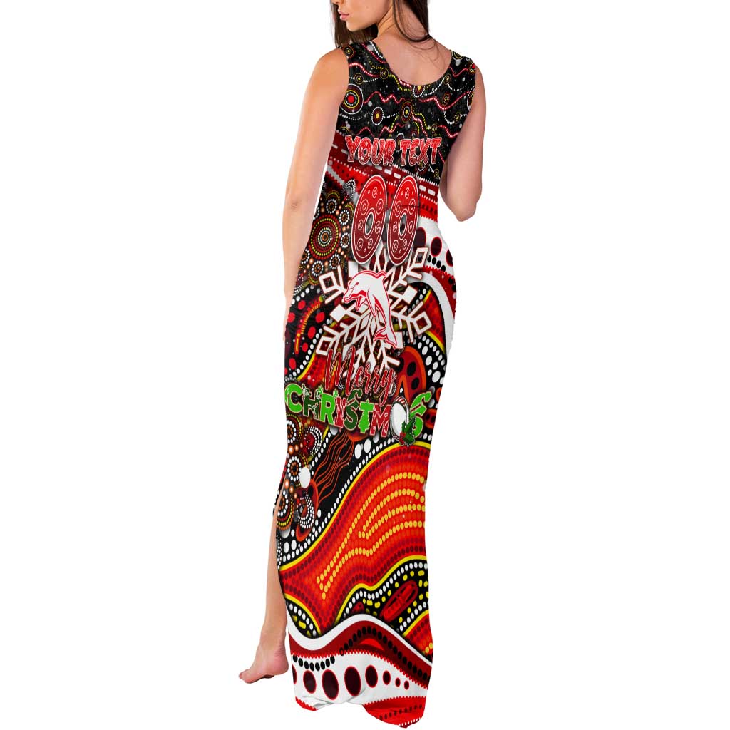 Merry Christmas Dolphins Tank Maxi Dress Aboriginal Santa Rugby Mascot - Redcliffe