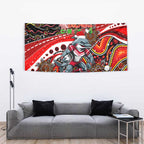 Merry Christmas Dolphins Tapestry Aboriginal Santa Rugby Mascot - Redcliffe
