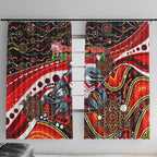 Merry Christmas Dolphins Window Curtain Aboriginal Santa Rugby Mascot - Redcliffe