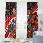 Merry Christmas Dolphins Window Curtain Aboriginal Santa Rugby Mascot - Redcliffe