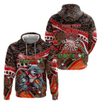 Merry Christmas Dolphins Zip Hoodie Aboriginal Santa Rugby Mascot - Redcliffe