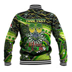 Merry Christmas Raiders Baseball Jacket Aboriginal Santa Rugby Mascot - Canberra