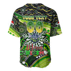 Merry Christmas Raiders Baseball Jersey Aboriginal Santa Rugby Mascot - Canberra