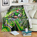 Merry Christmas Raiders Blanket Aboriginal Santa Rugby Mascot - Canberra