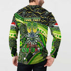 Merry Christmas Raiders Button Sweatshirt Aboriginal Santa Rugby Mascot - Canberra
