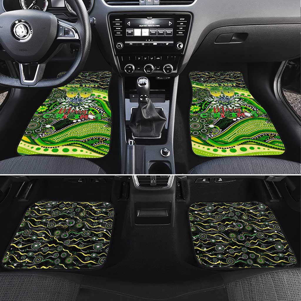 Merry Christmas Raiders Car Mats Aboriginal Santa Rugby Mascot - Canberra