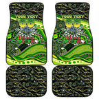 Merry Christmas Raiders Car Mats Aboriginal Santa Rugby Mascot - Canberra