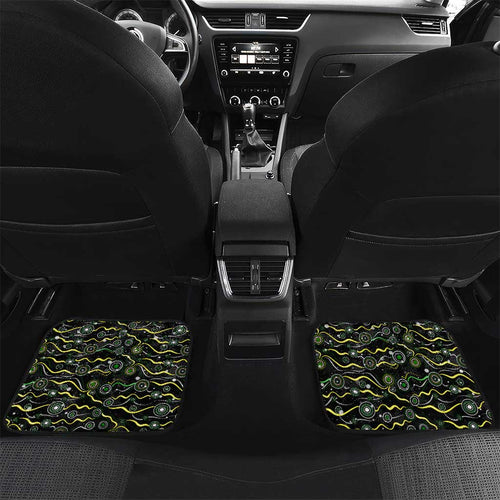Merry Christmas Raiders Car Mats Aboriginal Santa Rugby Mascot - Canberra