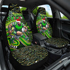 Merry Christmas Raiders Car Seat Cover Aboriginal Santa Rugby Mascot - Canberra