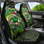 Merry Christmas Raiders Car Seat Cover Aboriginal Santa Rugby Mascot - Canberra