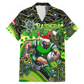 Merry Christmas Raiders Family Matching Mermaid Dress and Hawaiian Shirt Aboriginal Santa Rugby Mascot - Canberra