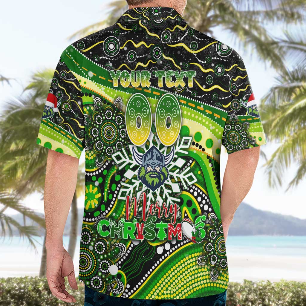 Merry Christmas Raiders Hawaiian Shirt Aboriginal Santa Rugby Mascot - Canberra