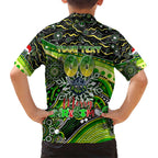 Merry Christmas Raiders Hawaiian Shirt Aboriginal Santa Rugby Mascot - Canberra