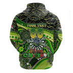 Merry Christmas Raiders Hoodie Aboriginal Santa Rugby Mascot - Canberra