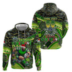 Merry Christmas Raiders Hoodie Aboriginal Santa Rugby Mascot - Canberra