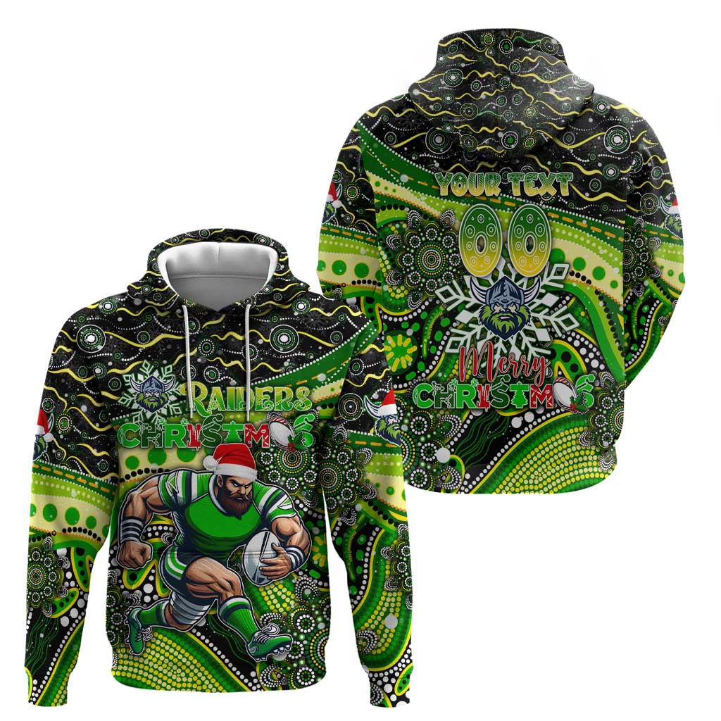 Merry Christmas Raiders Hoodie Aboriginal Santa Rugby Mascot - Canberra