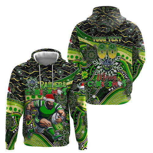 Merry Christmas Raiders Hoodie Aboriginal Santa Rugby Mascot - Canberra