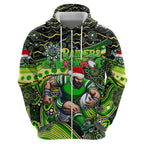 Merry Christmas Raiders Hoodie Aboriginal Santa Rugby Mascot - Canberra