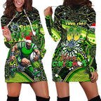 Merry Christmas Raiders Hoodie Dress Aboriginal Santa Rugby Mascot - Canberra