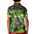 Merry Christmas Raiders Kid Polo Shirt Aboriginal Santa Rugby Mascot - Canberra