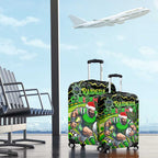 Merry Christmas Raiders Luggage Cover Aboriginal Santa Rugby Mascot - Canberra