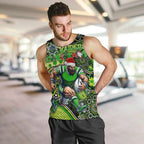 Merry Christmas Raiders Men Tank Top Aboriginal Santa Rugby Mascot - Canberra