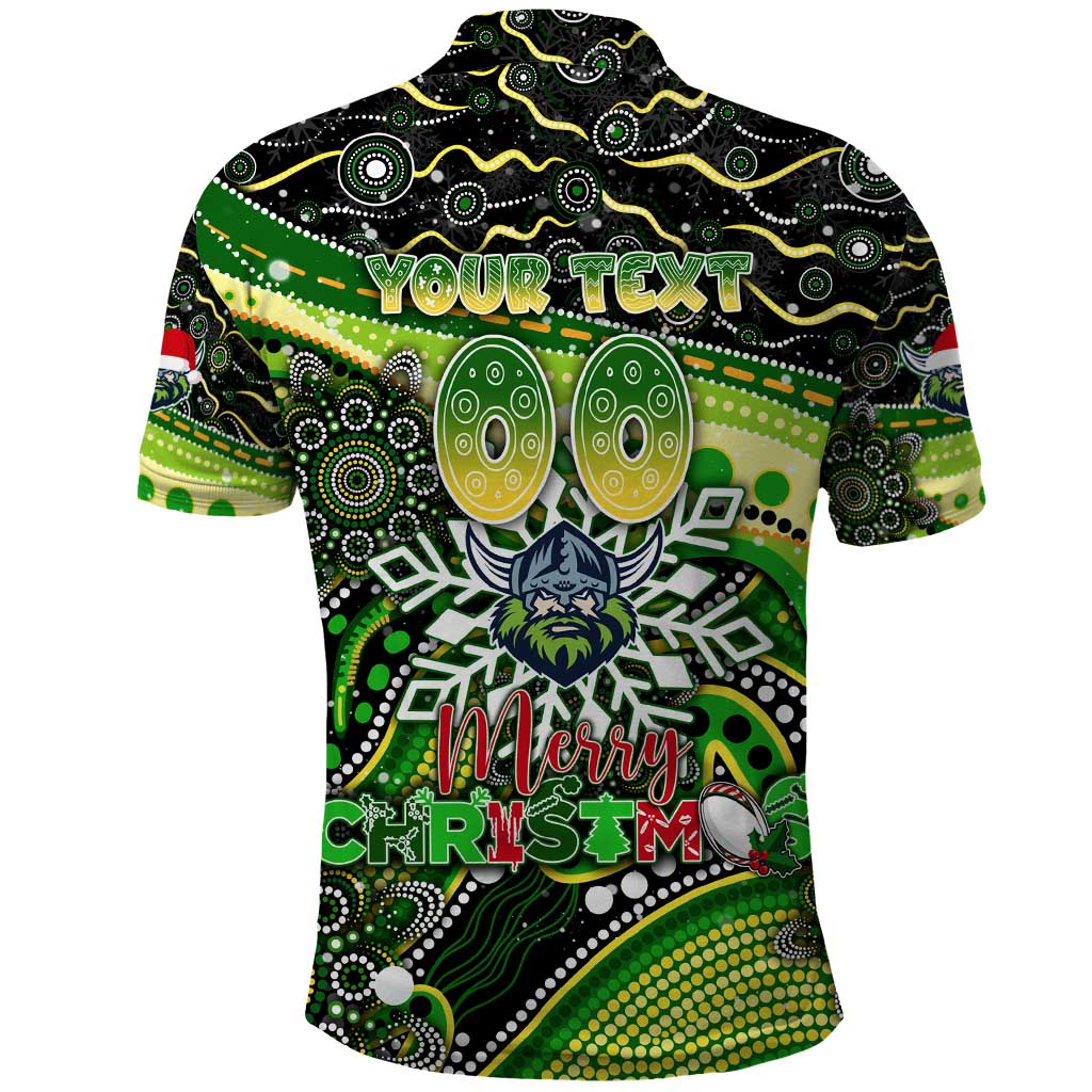 Merry Christmas Raiders Polo Shirt Aboriginal Santa Rugby Mascot - Canberra