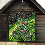 Merry Christmas Raiders Quilt Aboriginal Santa Rugby Mascot - Canberra