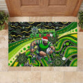 Merry Christmas Raiders Rubber Doormat Aboriginal Santa Rugby Mascot - Canberra