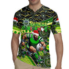 Merry Christmas Raiders Rugby Jersey Aboriginal Santa Rugby Mascot - Canberra