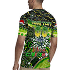 Merry Christmas Raiders Rugby Jersey Aboriginal Santa Rugby Mascot - Canberra