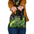 Merry Christmas Raiders Shoulder Handbag Aboriginal Santa Rugby Mascot - Canberra
