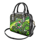Merry Christmas Raiders Shoulder Handbag Aboriginal Santa Rugby Mascot - Canberra